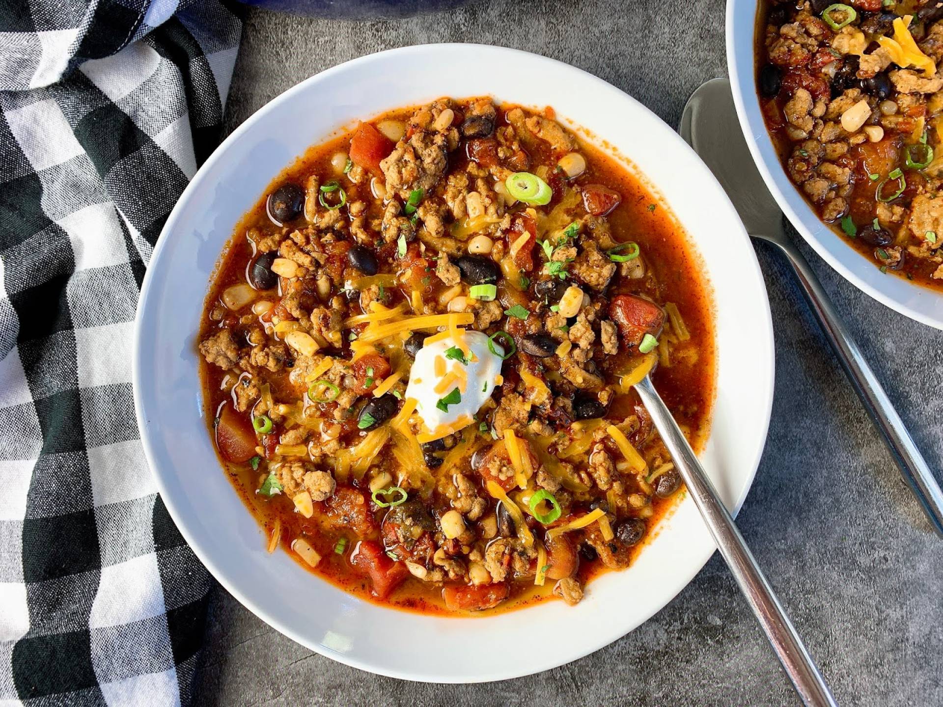 Chili de pavo con habichuelas negras